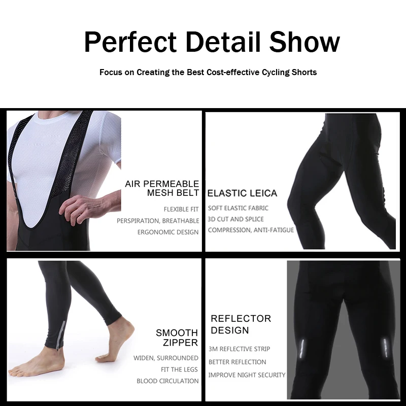

X-TIGER Bib Cycling Pants Men Spring Breathable MTB Bike Pants Trousers Autumn Mountain Bicycle Cycling Long Bib Pants Tights