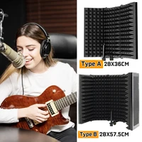foldable adjustable studio recording microphone isolator panel aluminum acoustic isolation microphone shield
