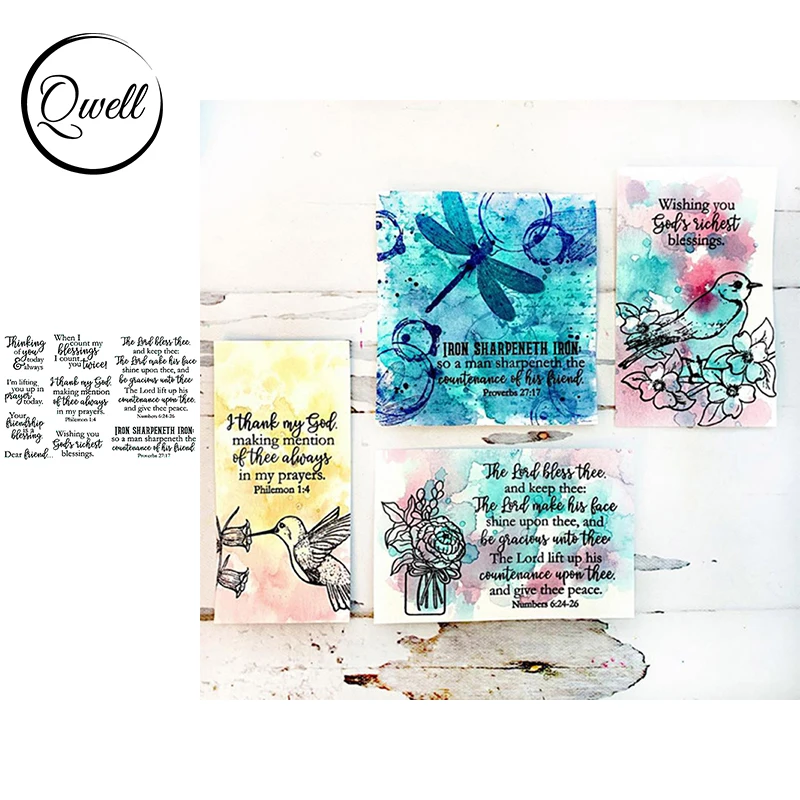 Прозрачные штампы QWELL 4 Х6 дюймов для создания шаблонов скрапбукинга и открыток