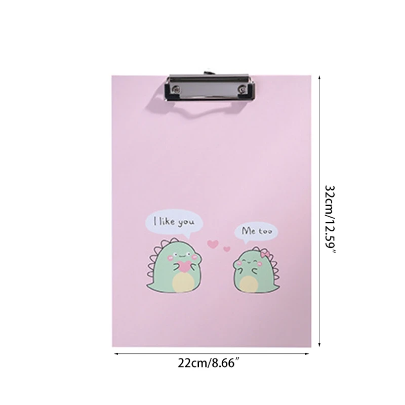

Cartoon Dinosaur A4 Paperboard Clip Writing Board for Office School Hardboard Paper Pad File Holder Multifunctional