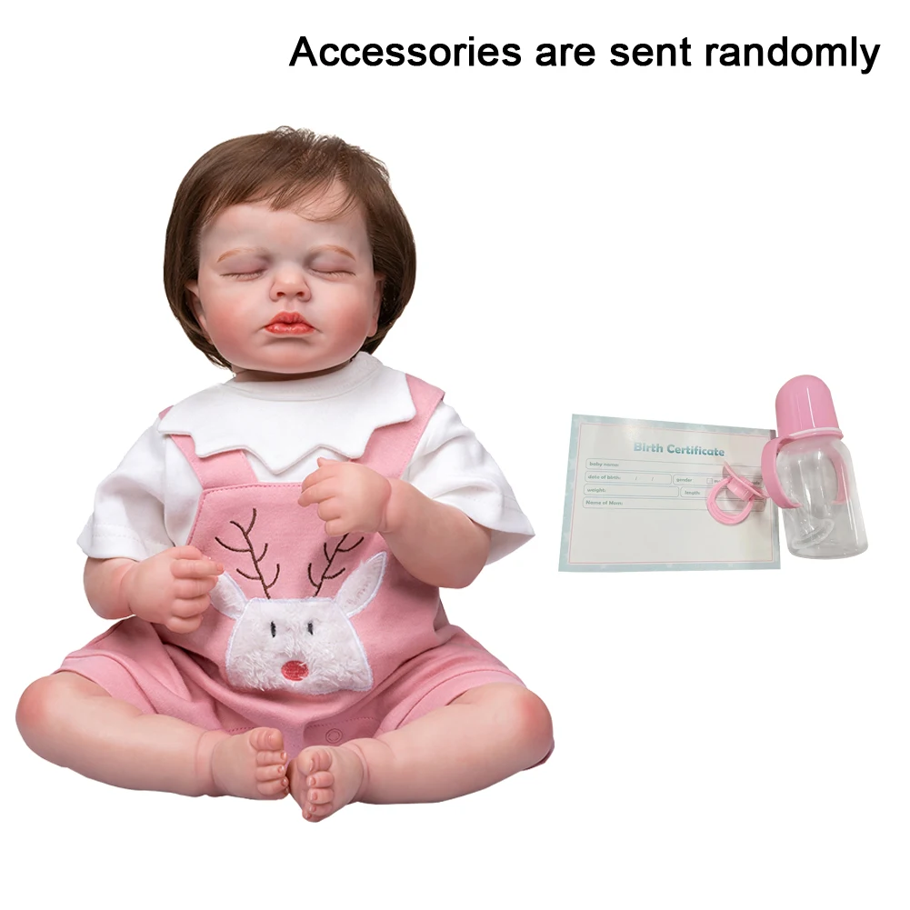 

49cm Sleeping Doll Home Lifelike Role Play Infant Gift Kids Toy Realistic Baby Reborn Newborn Collection Kindergarten Silicone