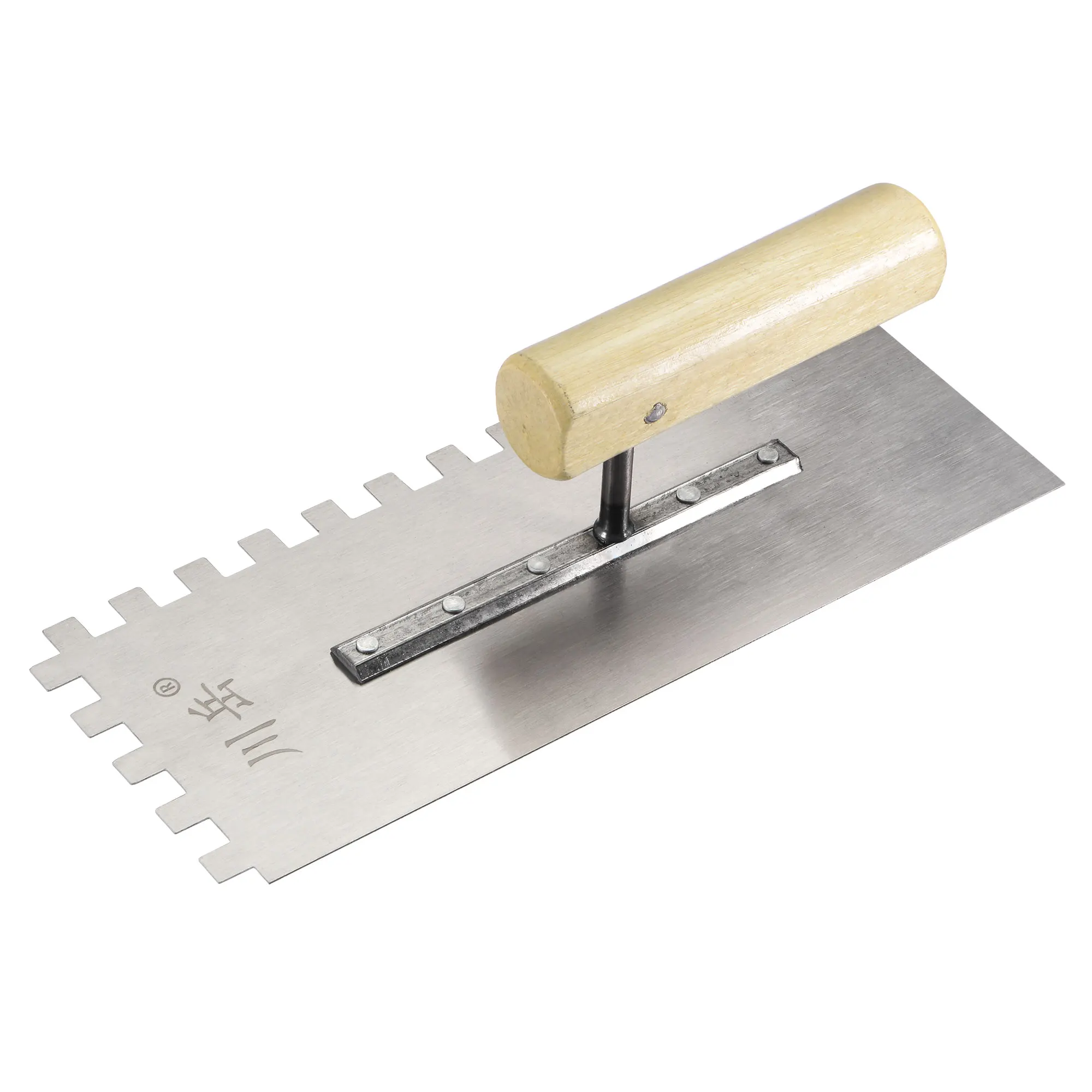 

Шпатель ручной Uxcell для каменной кладки, квадратный вырез, пластина 10,6x4,1 дюйма с зубцами 0,39x0,39 дюйма, лезвие из углеродистой стали, деревянна...