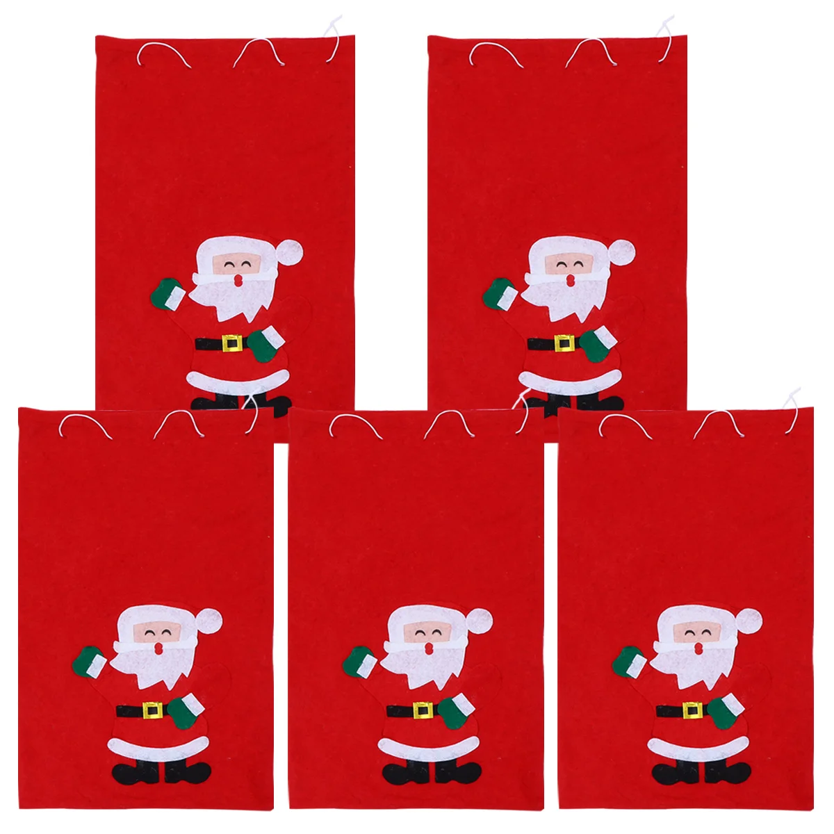 

5Pcs Stylish Gift Storage Bags Pouches Lovely Christmas Tree Apple Bags (Red)