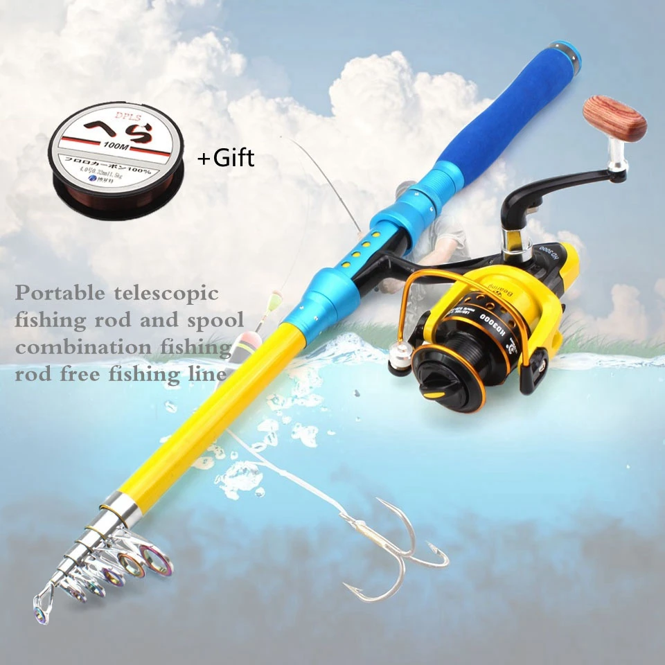 

Promotion! 1.8M-3.0M Fishing Rod Portable Travel Spinning Rod and Spinning reel set carp pole for Fresh Salt Water line gift