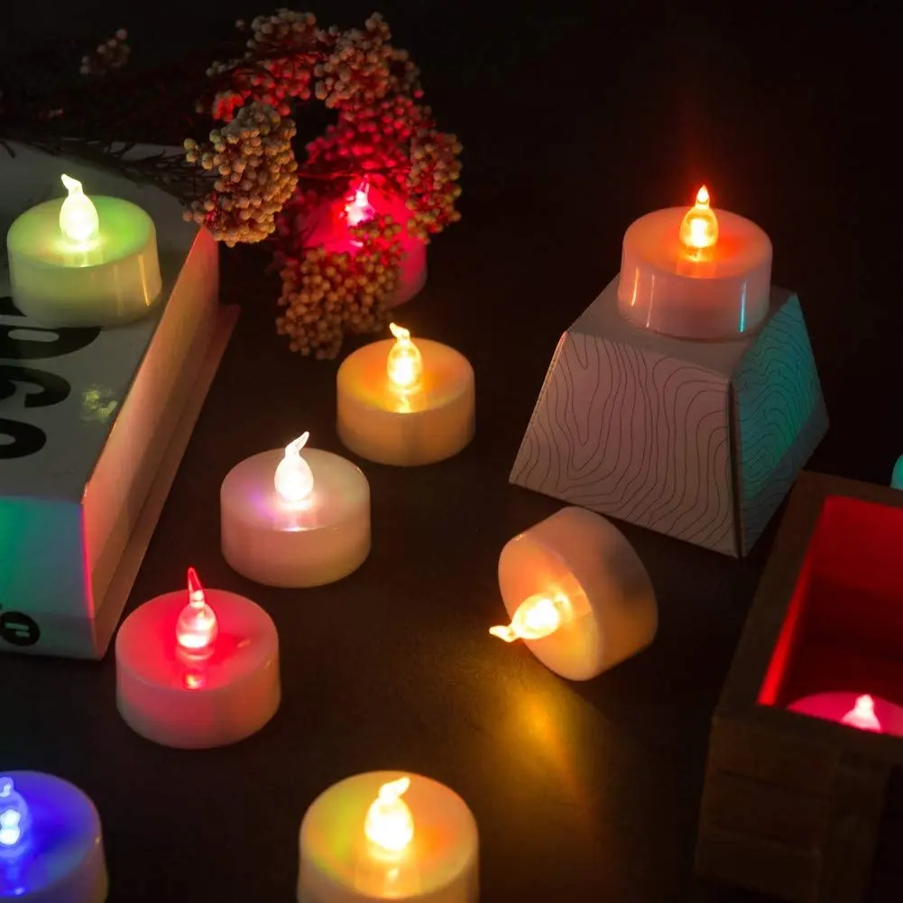 24pcs Flameless LED Tealight Tea Candles Wedding Light Romantic Lights for Birthday Party Decorations | Дом и сад