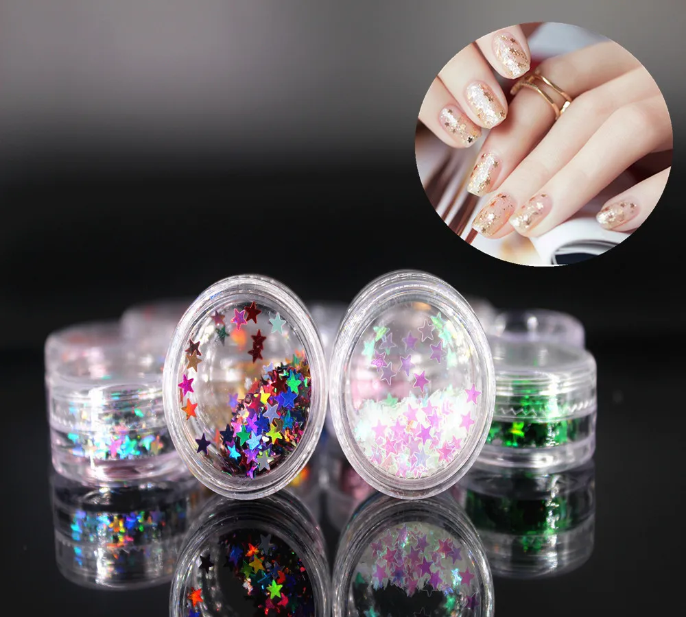 Блестки для дизайна ногтей красивая блестящая Звезда ногтей/тела/глаз Блестящий