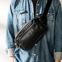 leather messenger bag mens trend all match shoulder bag first layer cowhide casual fashion chest bag