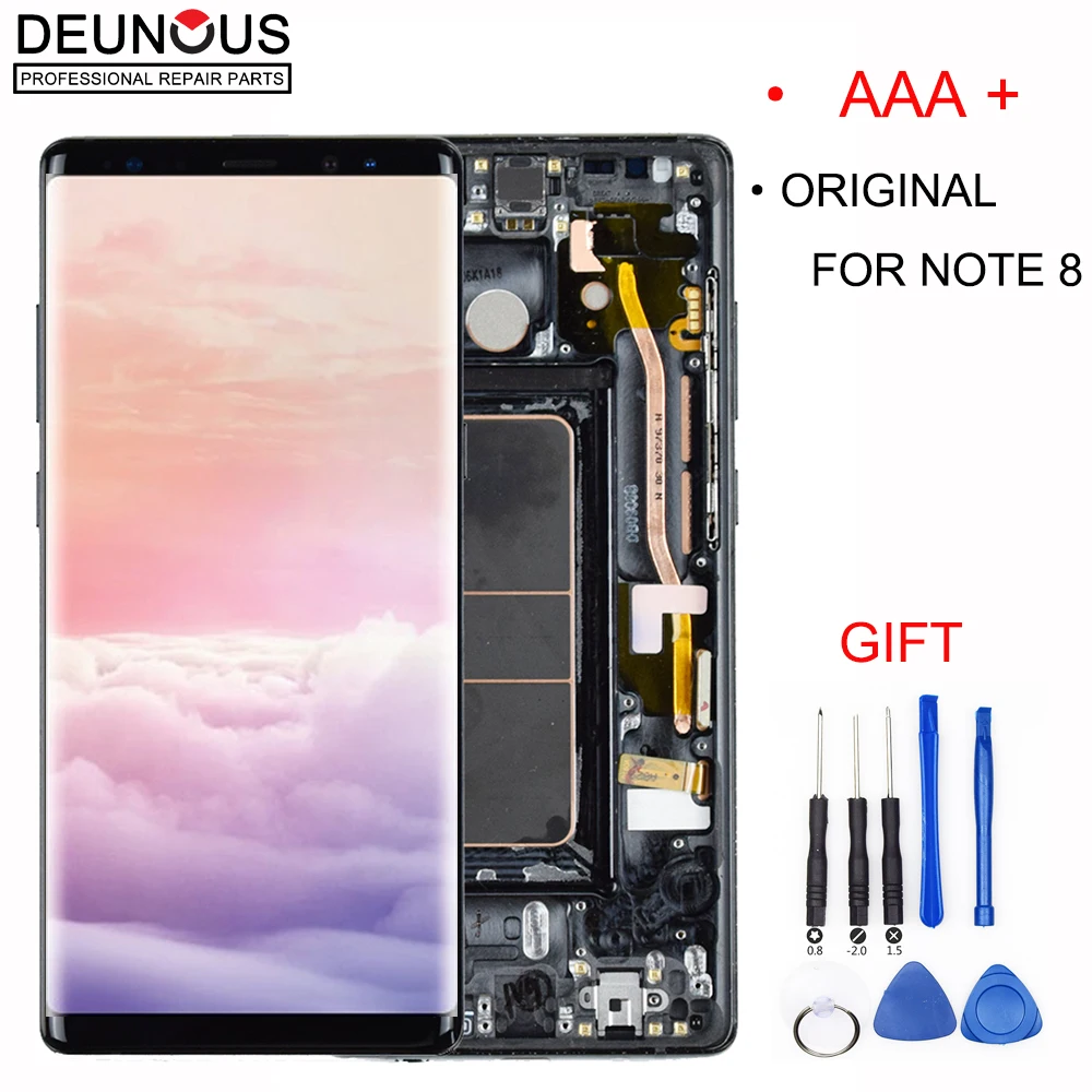 Pantalla LCD Amoled de 6,3 pulgadas para m&oacute;vil, montaje de digitalizador con pantalla t&aacute;ctil para Samsung Note 8, N9500, N9500F, N900D, N900DS-0