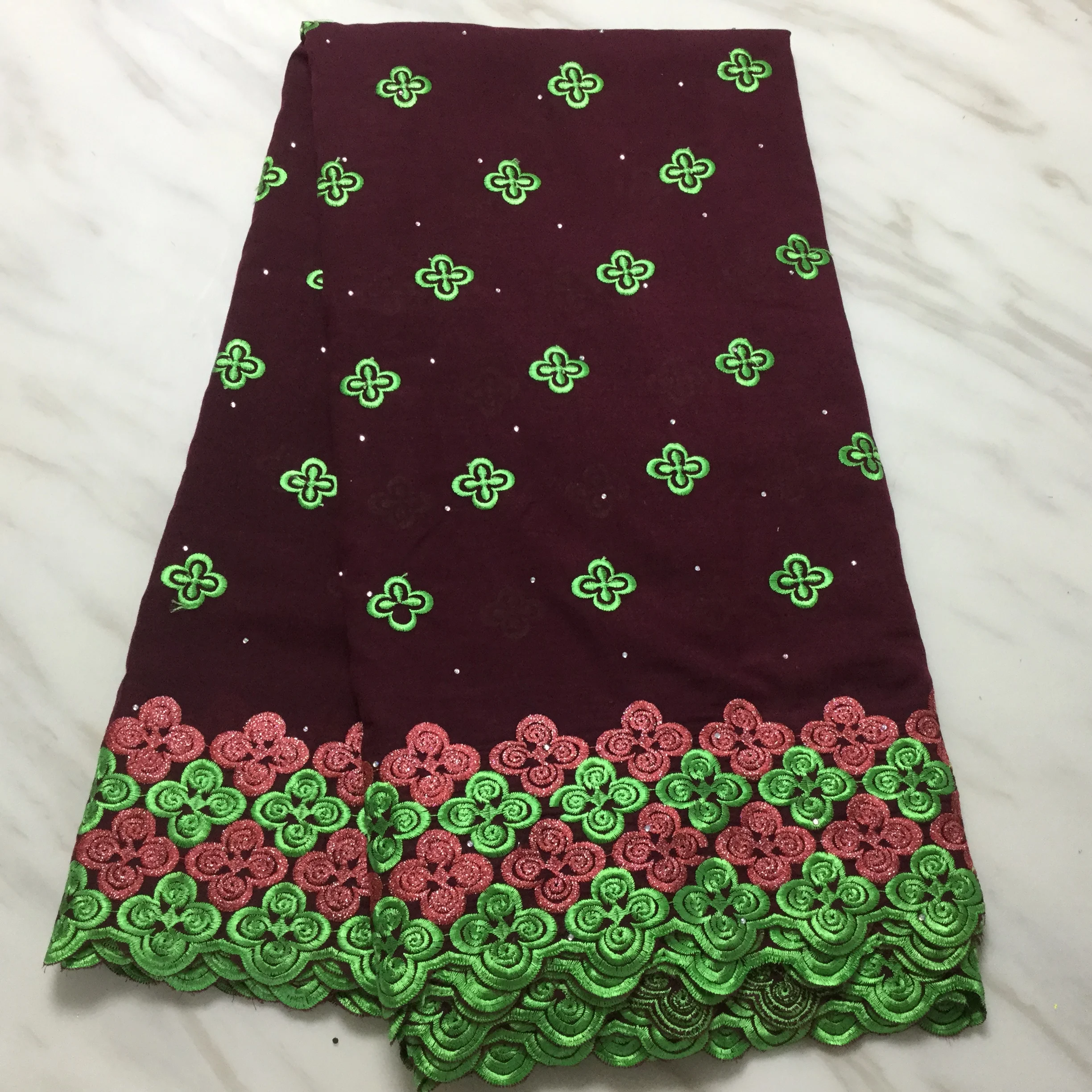 Модная африканская кружевная ткань из чистого хлопка высокого качества