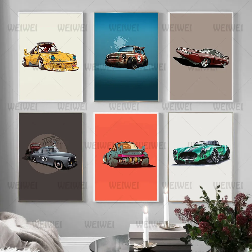 

Canvas Painting Cool Car Image Wall Art Cartel Coche Nordic Posters and Prints Poster Car Decorativas No Frame