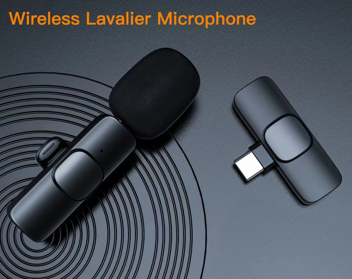 Wireless Lavalier Microphone Studio Gaming for iPhone Type-C PC Computer Lapel Clip Professional Mic Live Broadcast Mobile Phone |