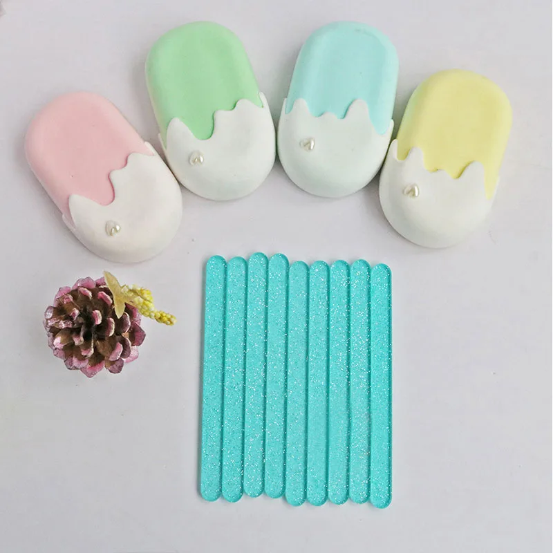 

50pcs Glitter acrylic Ice Cream Sticks Popsicle Crafts DIY Handmade Making Crafts Baby Shower Kis Gift