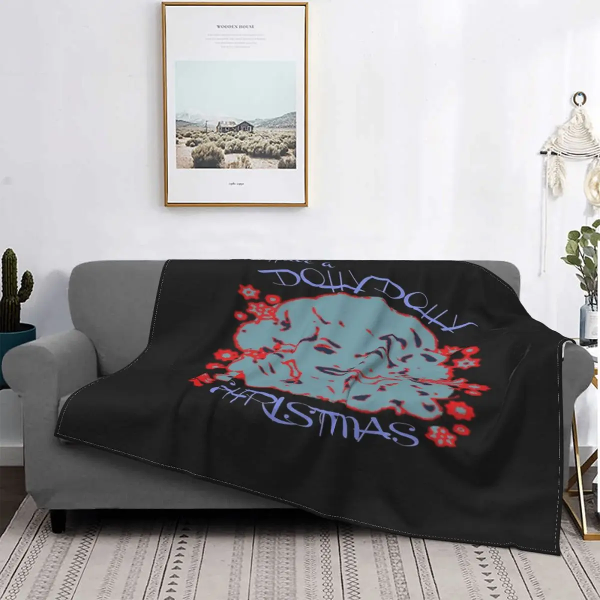 

Have A acebo Dolly-Manta de Navidad, colcha de cama A cuadros, manta de muselina, ropa de cama de algodón