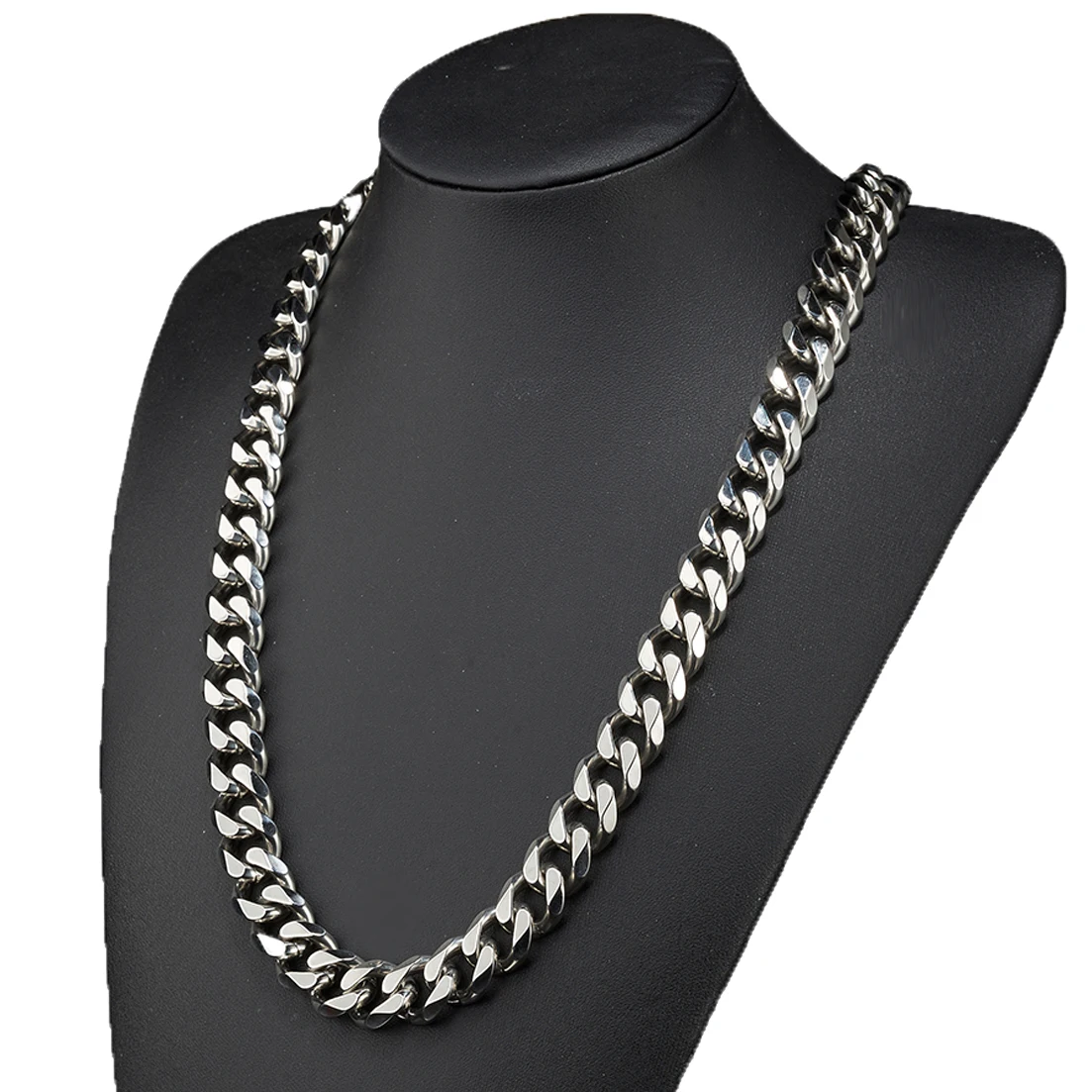 

Hip Hop Men Fashion Jewelry Stainless Steel Chain Cuban Curb Link Necklace Punk Styel For Male