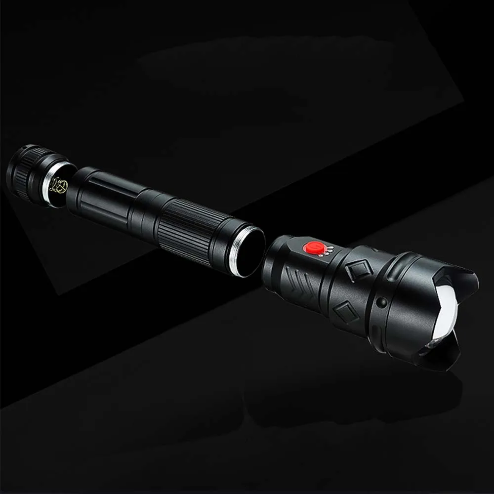 Светодиодный мощный телескопический фонарь XHP50 с аккумулятором 18650
