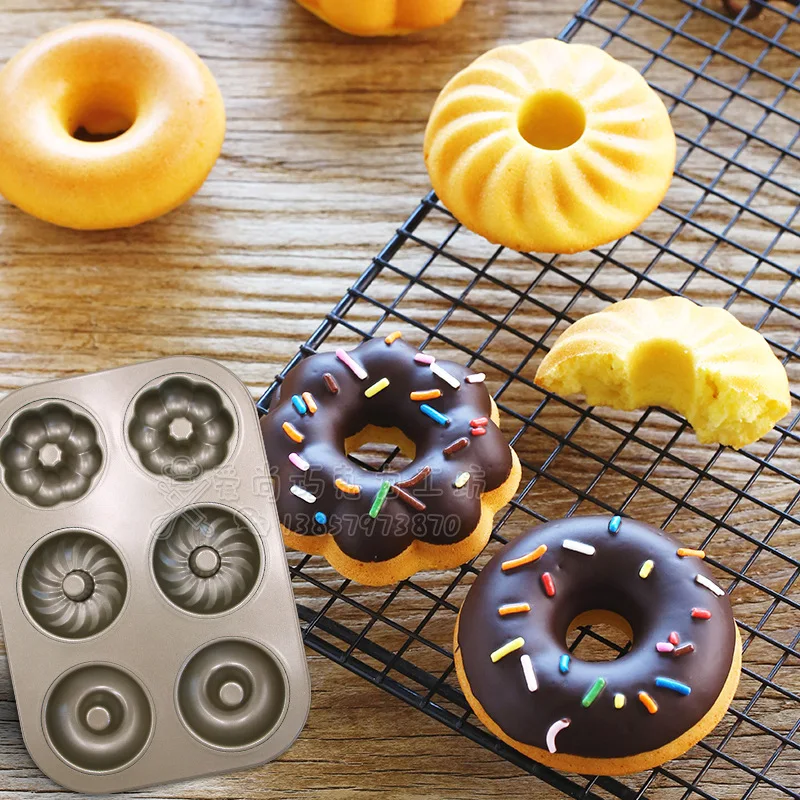 Форма для выпечки из углеродистой стали 6 ячеек противень антипригарная форма