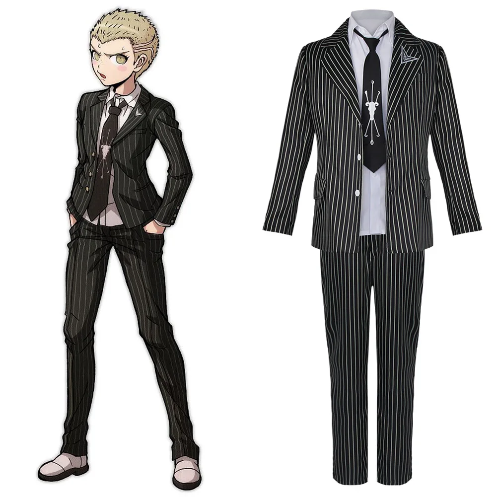 Super Danganronpa 2 Kuzuryuu Fuyuhiko Cosplay School Uniform Jacket Tie Full Suit For Women Men