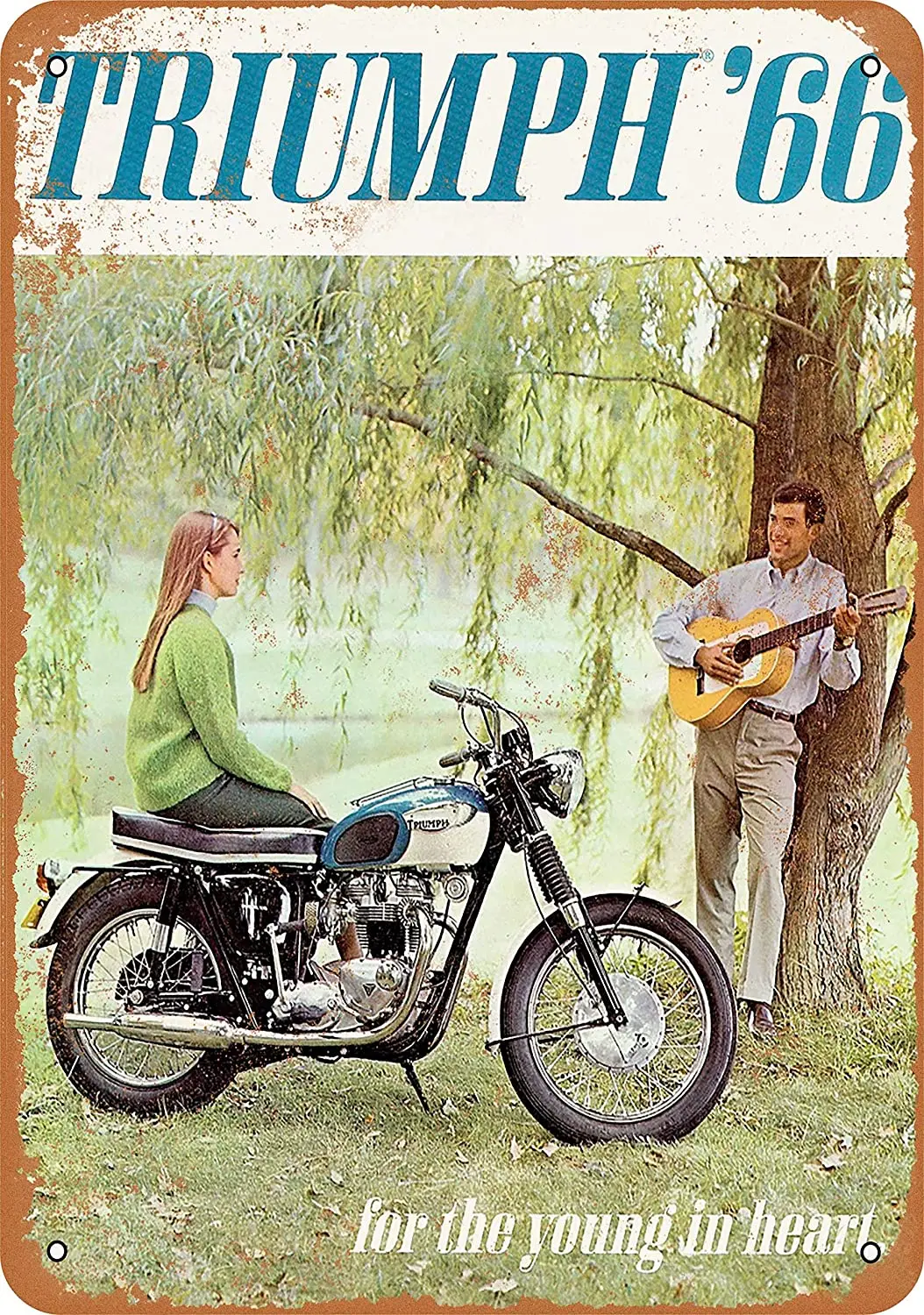 

WallColor 8*12 Metal Sign 1966 Triumph Motorcycles Vintage Look