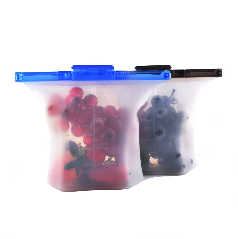 Новейший одношаговый замок герметичный стоячий силиконовый мешок контейнеры