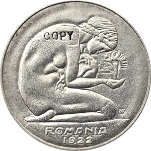 1921 Romania 5 Lei COPY coins 23mm Three types {Copper nickel ,nickel ,brass}