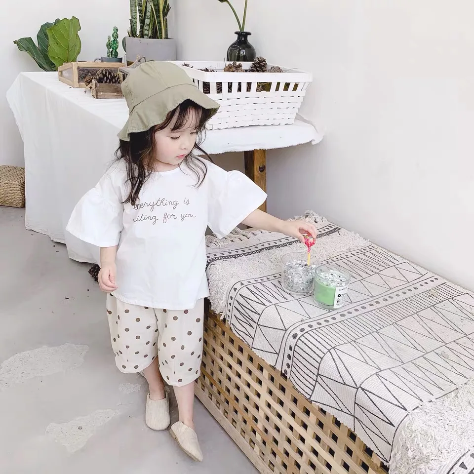 Летние детские свободные шаровары в горошек из хлопка и льна | Мать ребенок