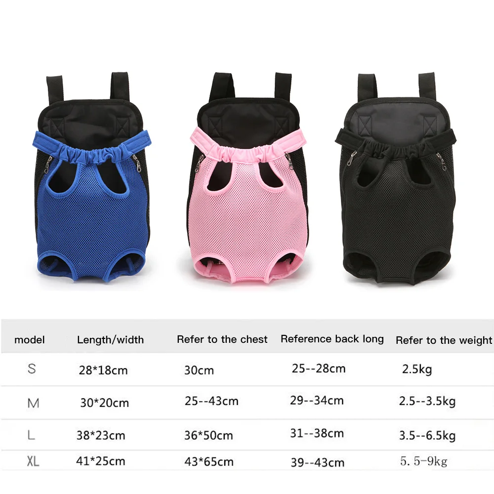

Pet Carry Adjustable Dog Backpack Kangaroo Breathable Front Puppy Dog Carrier Bag Pet Carrying Travel Legs Out Carrier For Cats
