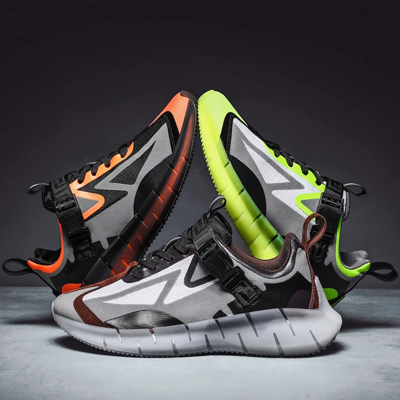 Высокое качество Износостойкие высокие эластичные светящиеся кроссовки мужские