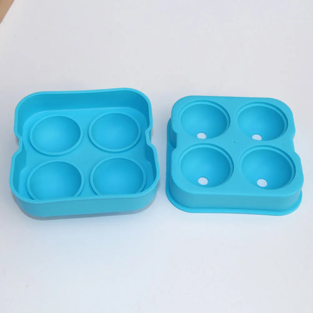 

4PCS Ice Ball Mold Silicone Sphere Ice Tray Reusable Making Tool With Lid For Chilled Cocktail Whiskey For Bar Home 4.9inch
