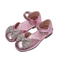 soft bottom kids shoes rhinestone princess sandals girls single shoes for wedding party dance black silver pink 1 2 3 4 5 6 11t