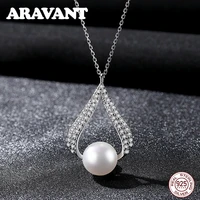 real 925 sterling silver water drop natural freshwater pearl pendant necklaces for women silver 925 chain necklace