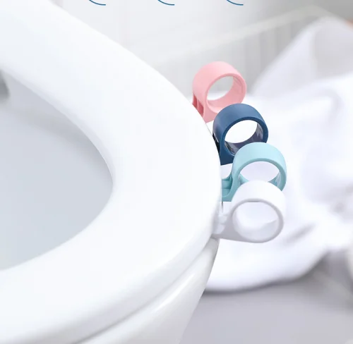 

1PC Portable WC Toilet Cover Lifting Device Avoid Touching Anti-dirty Lid Handle Bathroom Cartoon Snail Toilet Seat Lifters