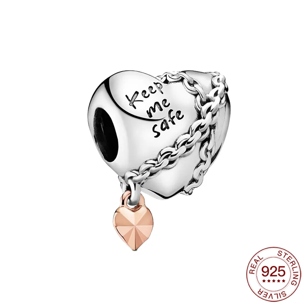 

Очаровательная подвеска из серебра 925 пробы с надписью «Keep Me», цепочка в форме сердца, серебряная подвеска, оригинальная ожерелье Пандора дл...