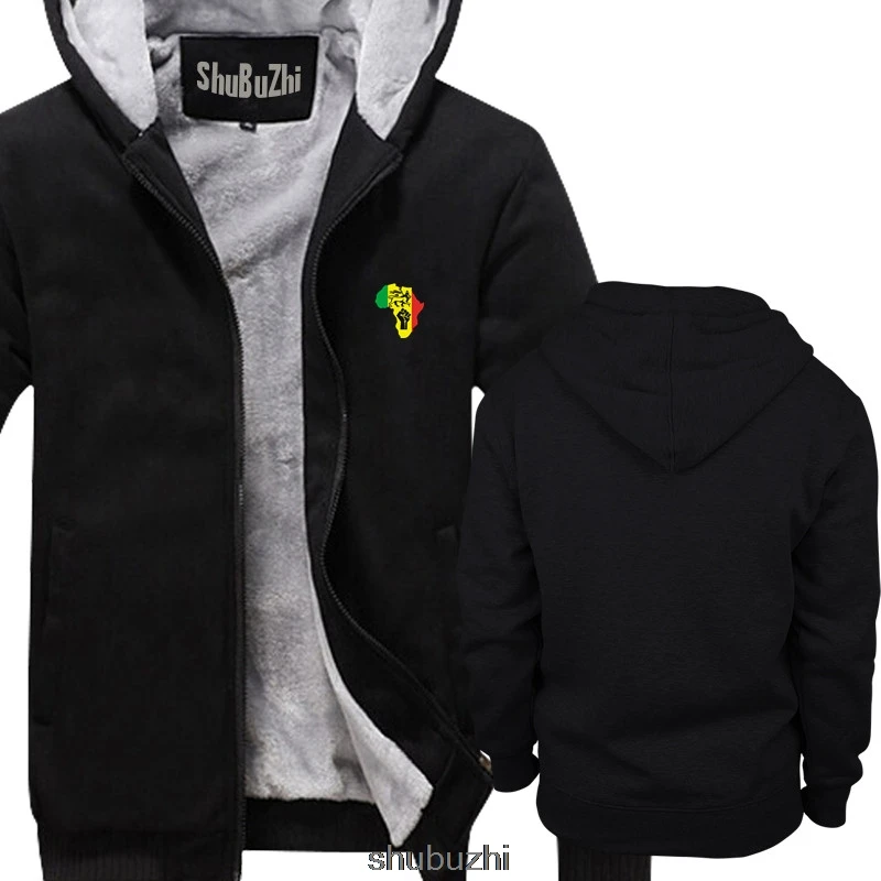 Новая африканская Rasta power Регги Музыка Логотип для мужчин s черная Толстая Толстовка крутая Повседневная Толстовка с надписями Мужская Новая модная Толстовка sbz3173 - Цвет: thick black