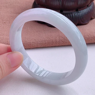 

Zheru Jewelry Natural Burmese Jade 54mm-64mm Light Color Bracelet Elegant Princess Jewelry Best Gift