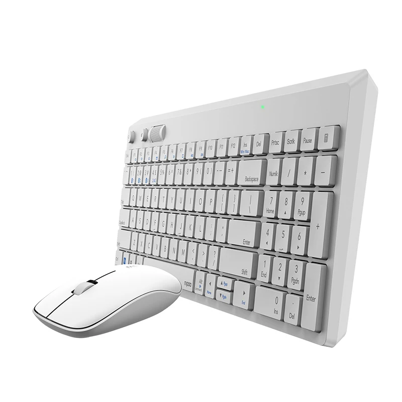 

Rapoo 8050GT Multi-mode Silent Wireless Keyboard Mouse Combo Bluetooth 3.0/4.0/2.4G receiver switch between 3 Devices Connection