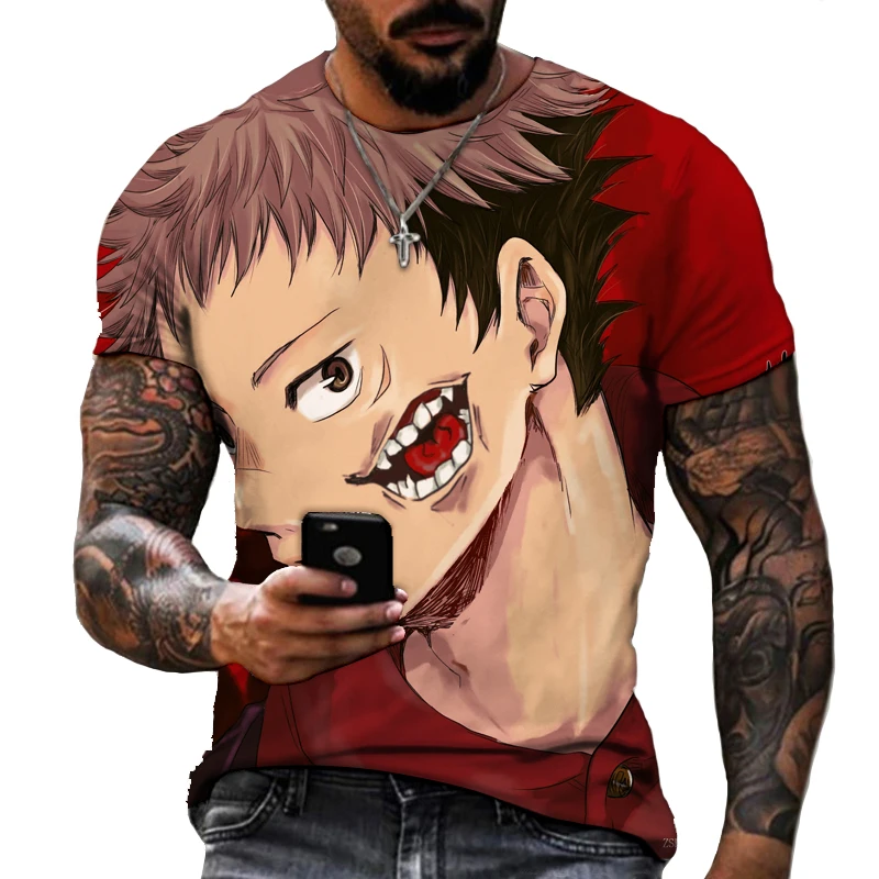 

Men's Fashion 3D Printing Anime Cartoon High-quality T-shirt O-neck Fashion Personality Harajuku Short Sleeve