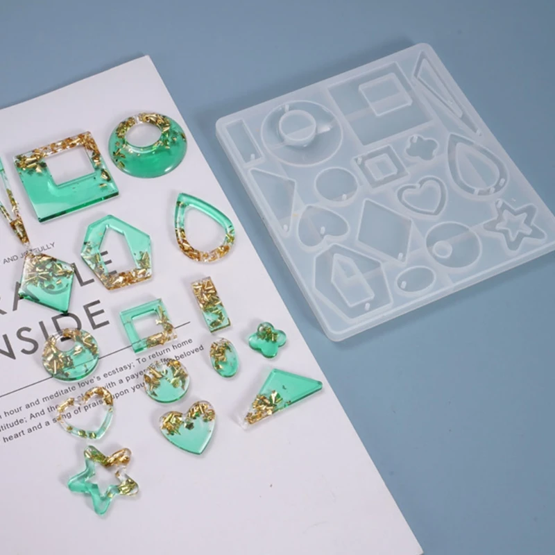 

Crystal Epoxy Resin Mold Earrings Ear Pendant Casting Silicone Mould DIY Crafts Handmade Decorative Jewelry Making Tools