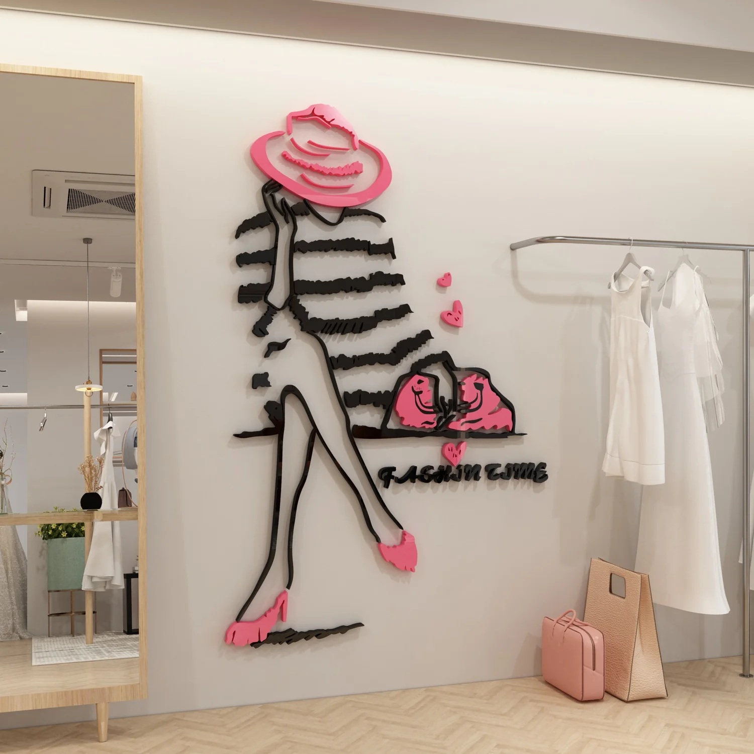 

Декор для костюма магазина, реквизит, фон на стену, модная 3D Наклейка на стену, настенная Настройка для женской одежды, Креативные обои