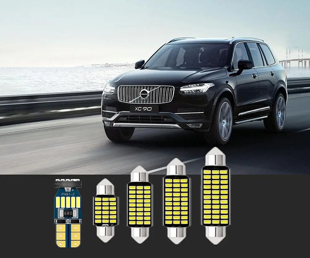 6 шт. белые светодиодные автомобильные внутренние фары T10 и 36 для Volvo XC90 XC70 XC60 WX VHD VAH