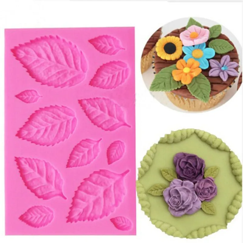 Leaves Silicone Mold Candy Polymer Clay Fondant Mold Cake Decorationg Tool Flower Making GumPaste Rose Leaf Mold
