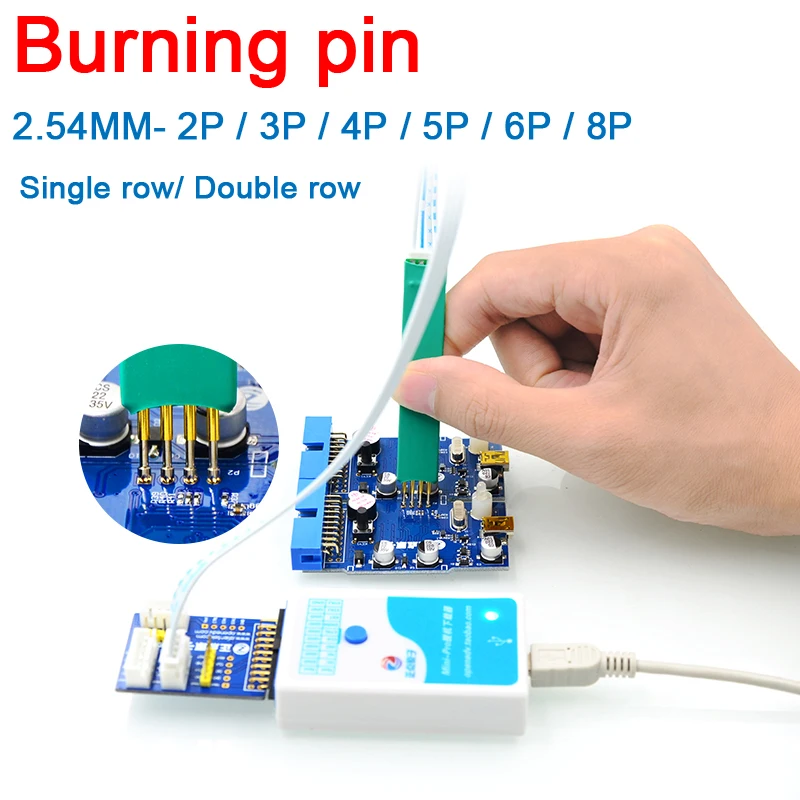 Шаг 2 54 мм 2P / 3P 4P 5P 6P 8P PIN тестовый обжиг pin отладка загрузка программы STM8SSTM32F STC ARM JTAG