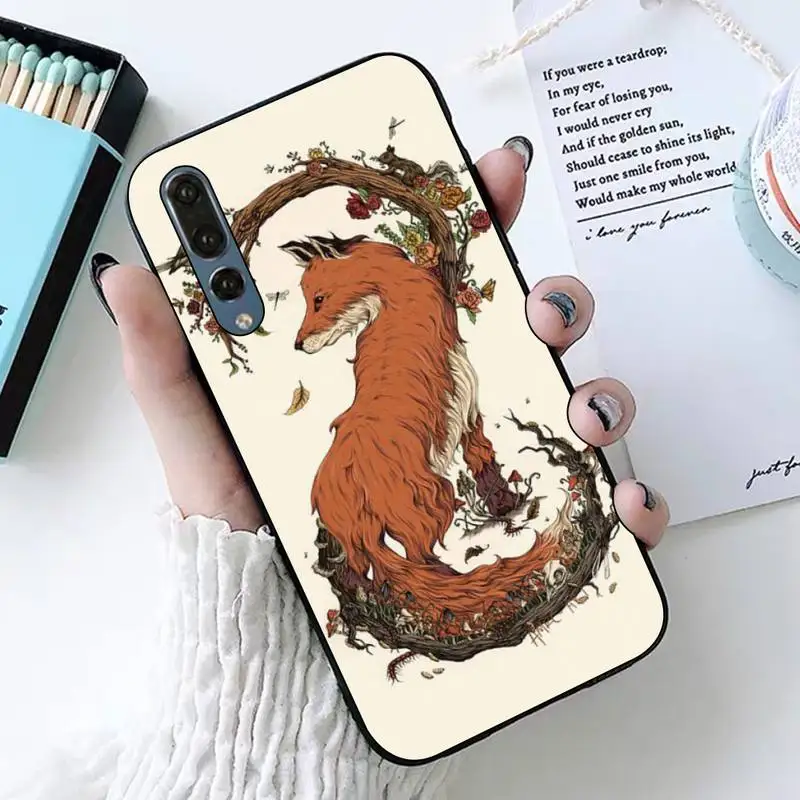 

Funny foxs lovely Phone Case for Huawei P 8 9 10 20 30 40 lite pro Psamrt Cover