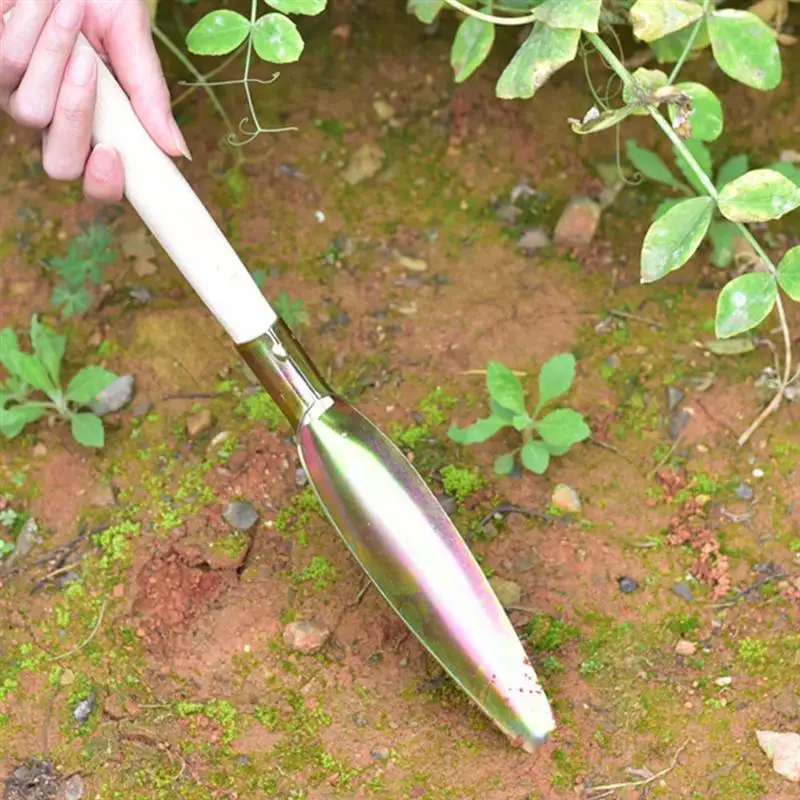 

2pcs Wooden Handle Gardening Shovel Wooden Handle Practical Planting Shovel Gardening Shovel