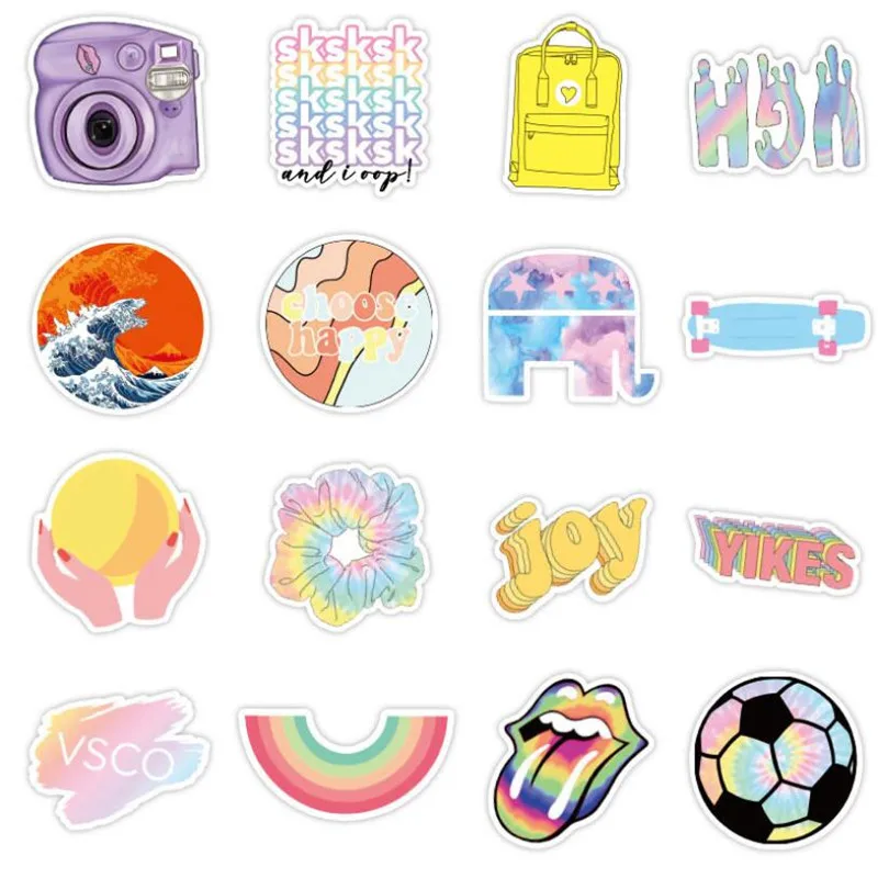 

10/30/50 PCS Colorful Popular Water Cup Cartoon Graffiti Laptop Luggage Skateboard Guitar Waterproof Stickers Wholesale