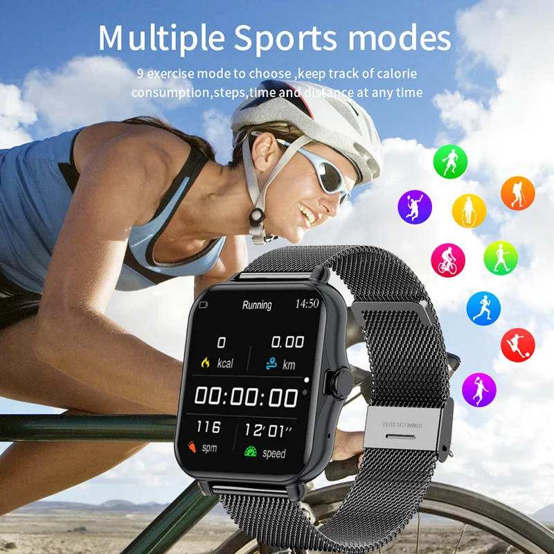 

GEJIAN 1.69 inch touch screen Smart Watch Men Women Bluetooth Call Smartwatch ECG Fitness Tracker For Xiaomi Huawei ios Phone