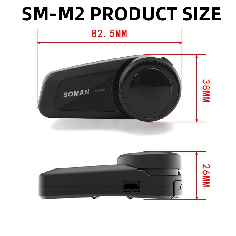 

Motorcycle Interphone Bluetooth Helmet Headset 1000m Universal Pairing Bluetooth Helmet Intercom Group Talking With FM SM-M2