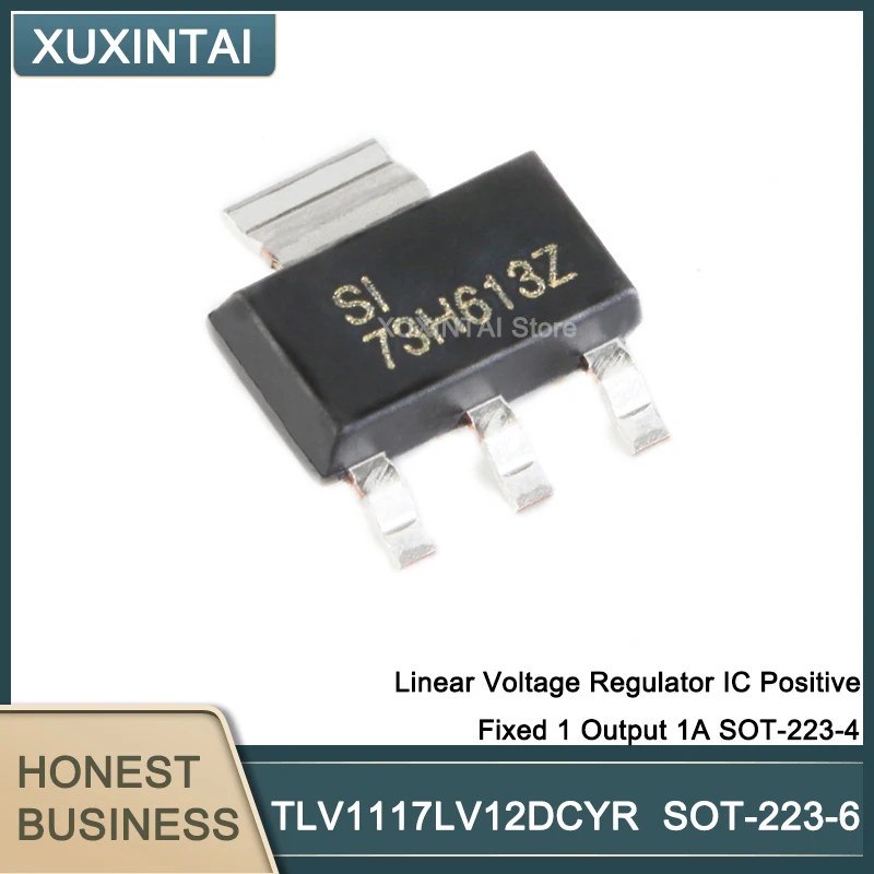 

50Pcs/Lot TLV1117LV12DCYR TLV1117 Linear Voltage Regulator IC Positive Fixed 1 Output 1A SOT-223-4