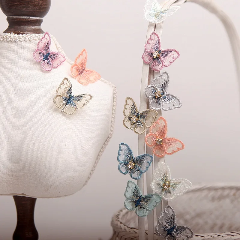 4 шт./компл. 3D стереоскопические нашивки-бабочки кружевная ткань вышитые головные