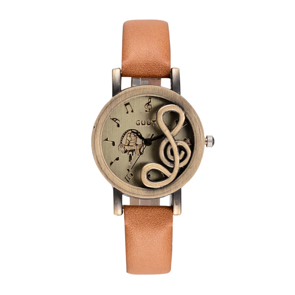

Retro Creative Watch For Women Mum Birthday Gift Musical Note Designer Leather Quartz Watch For Lady Female Casual Clocks Zegare