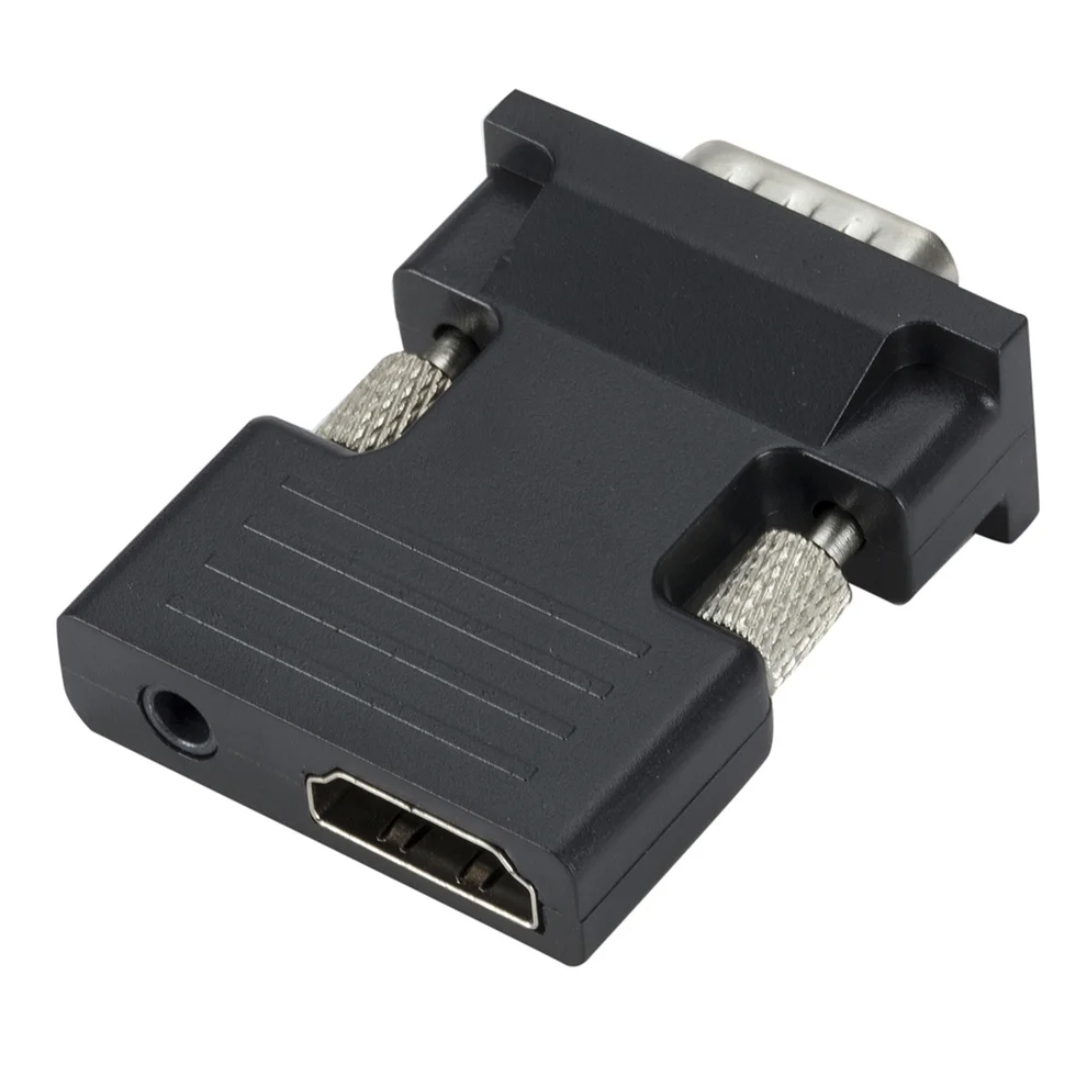 Адаптер HDMI-совместимый с VGA переходник женским на мужской аудиокабелем HD 1080P для
